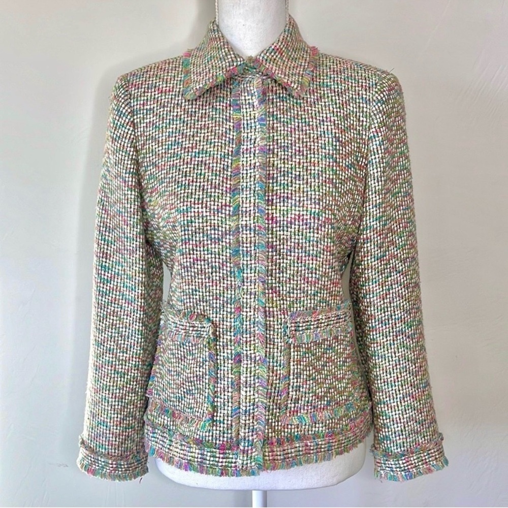 Doncaster Multicolor Woven Silk Tweed Blazer